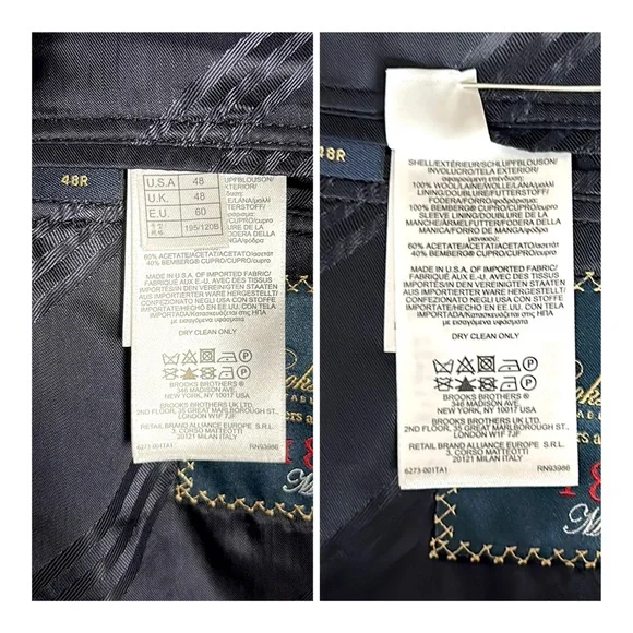 Brooks Brothers 1818 Loro Piana Blazer Navy Blue Signature Gold Button 48R USA - Picture 16 of 16